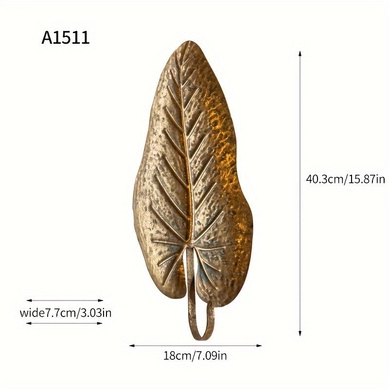 Rustic Metal Leaf Wall Hooks