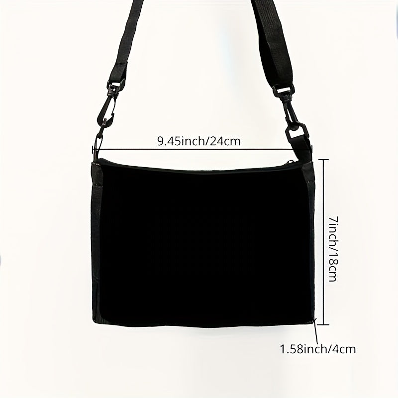Adjustable Black Crossbody Bag