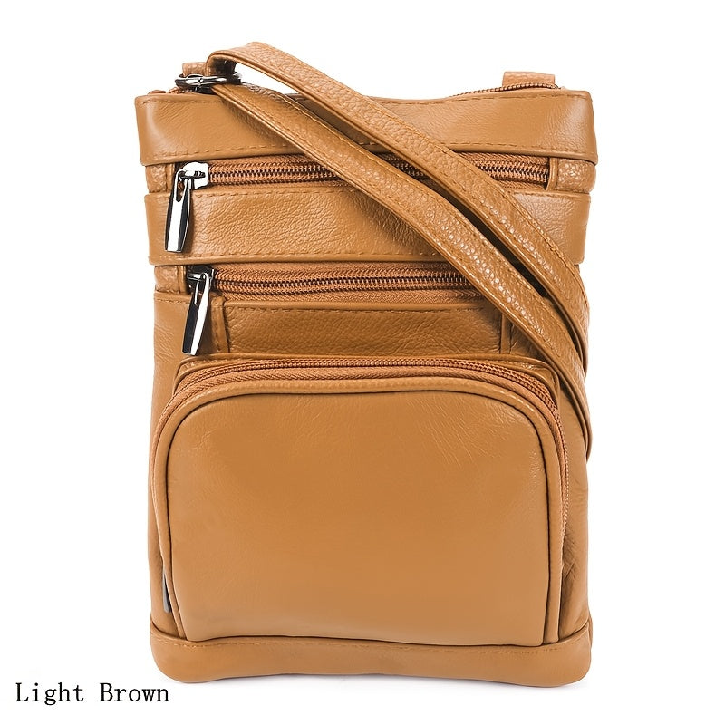 Genuine Leather Messenger Bag - 3 Sizes, 10 Colors