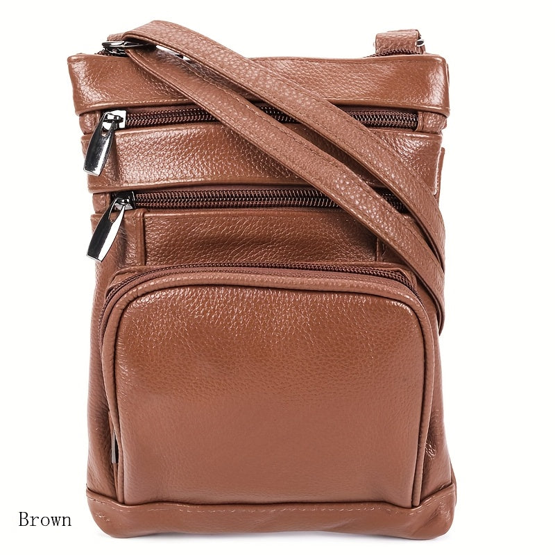 Genuine Leather Messenger Bag - 3 Sizes, 10 Colors