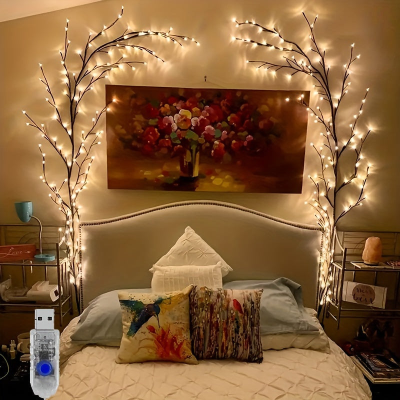 1PC USB-Powered Willow Branch LED Wall Decor