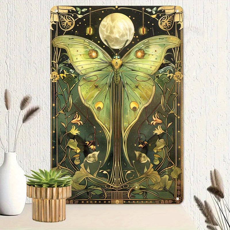 Vintage Luna Moth Metal Wall Art, Indoor/Outdoor