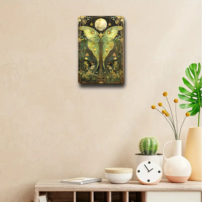 Vintage Luna Moth Metal Wall Art, Indoor/Outdoor