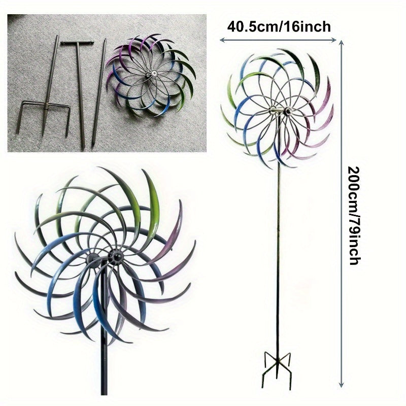 360° Rotation Dual-Blade Kinetic Garden Sculpture