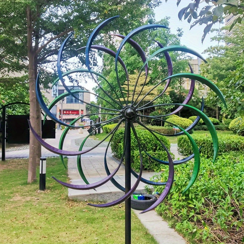 360° Rotation Dual-Blade Kinetic Garden Sculpture