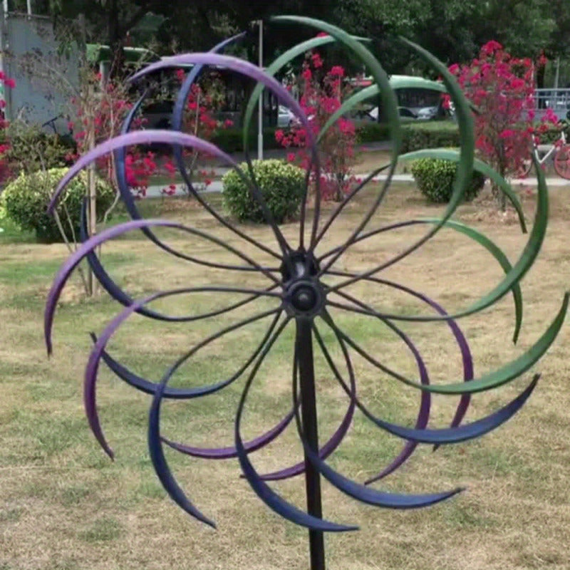 360° Rotation Dual-Blade Kinetic Garden Sculpture