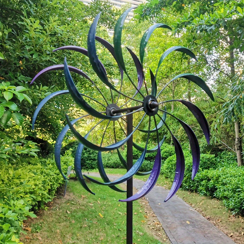 360° Rotation Dual-Blade Kinetic Garden Sculpture