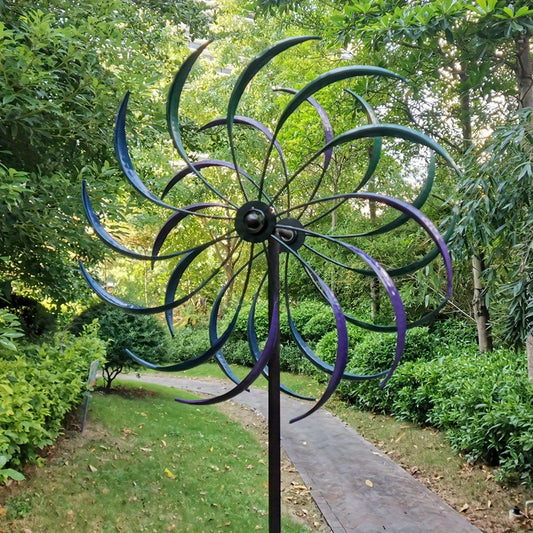 360° Rotation Dual-Blade Kinetic Garden Sculpture