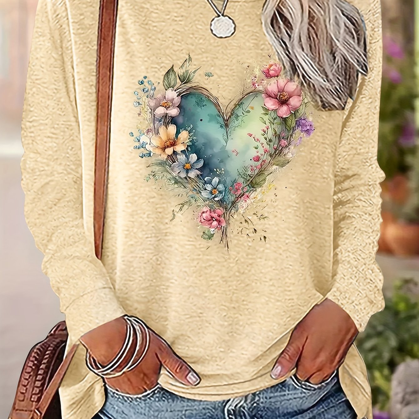 Crew Neck Casual Sweatshirt