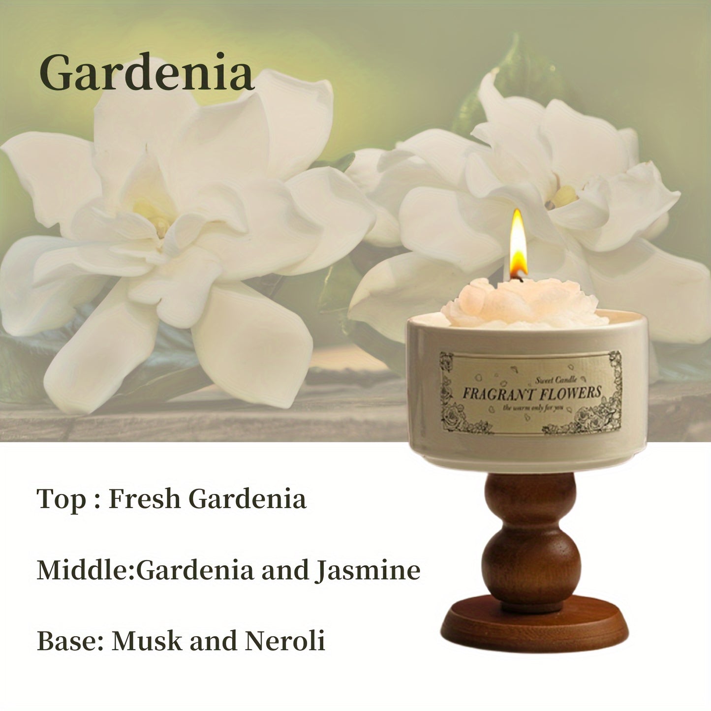 Luxurious Flower-Shaped Rose and Gardenia Aromatherapy Candles