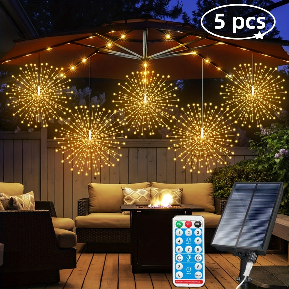 5 Pack 450LEDs Solar Starburst Sphere Lights