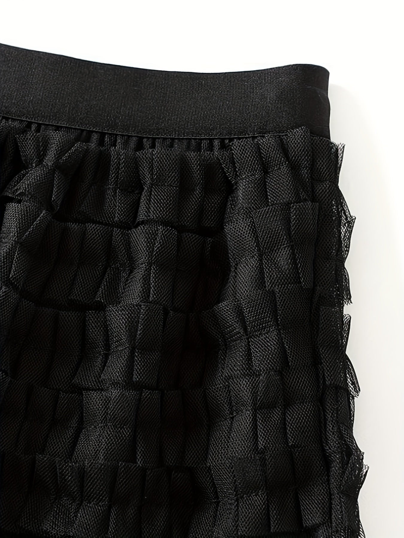 Elegant Pleated Mesh Skirt for Women