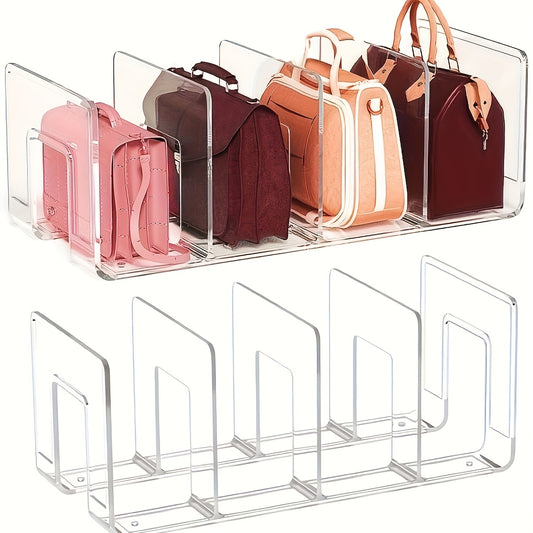 Two Transparent Storage Boxes with Four Compartments,  for Handbag Display Storage Box