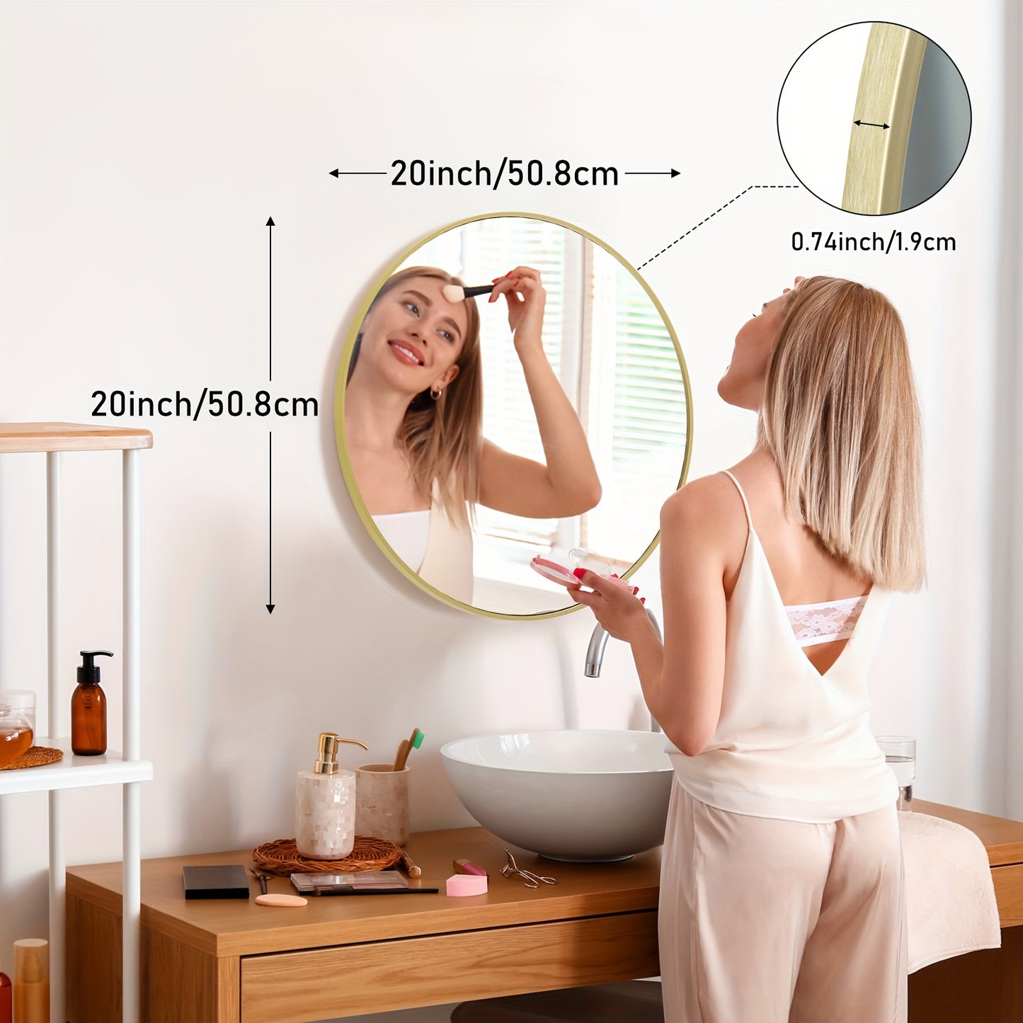 Round Metal Wall Mirror in 3 Sizes