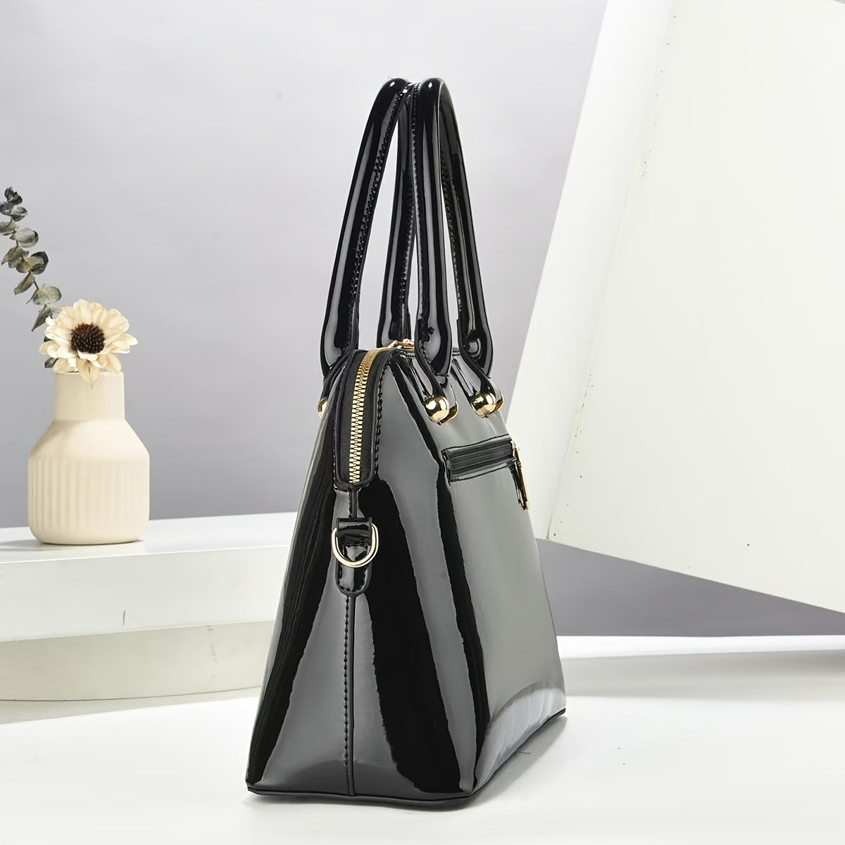 2025 Patent Faux Leather Women's Bag Set