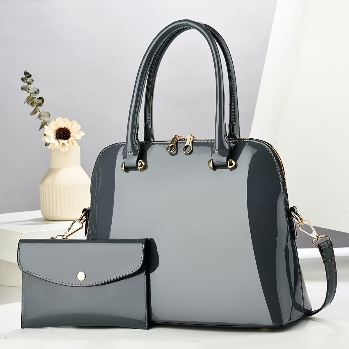 2025 Patent Faux Leather Women's Bag Set