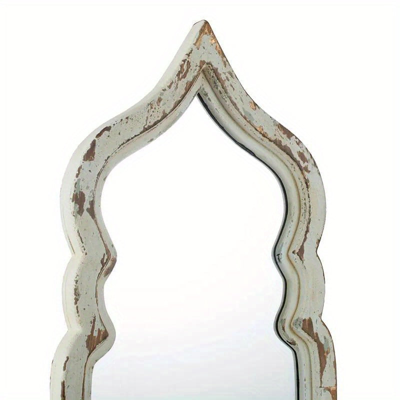 Full Length Floor Mirror Vintage White Shabby Chic Wooden Frame