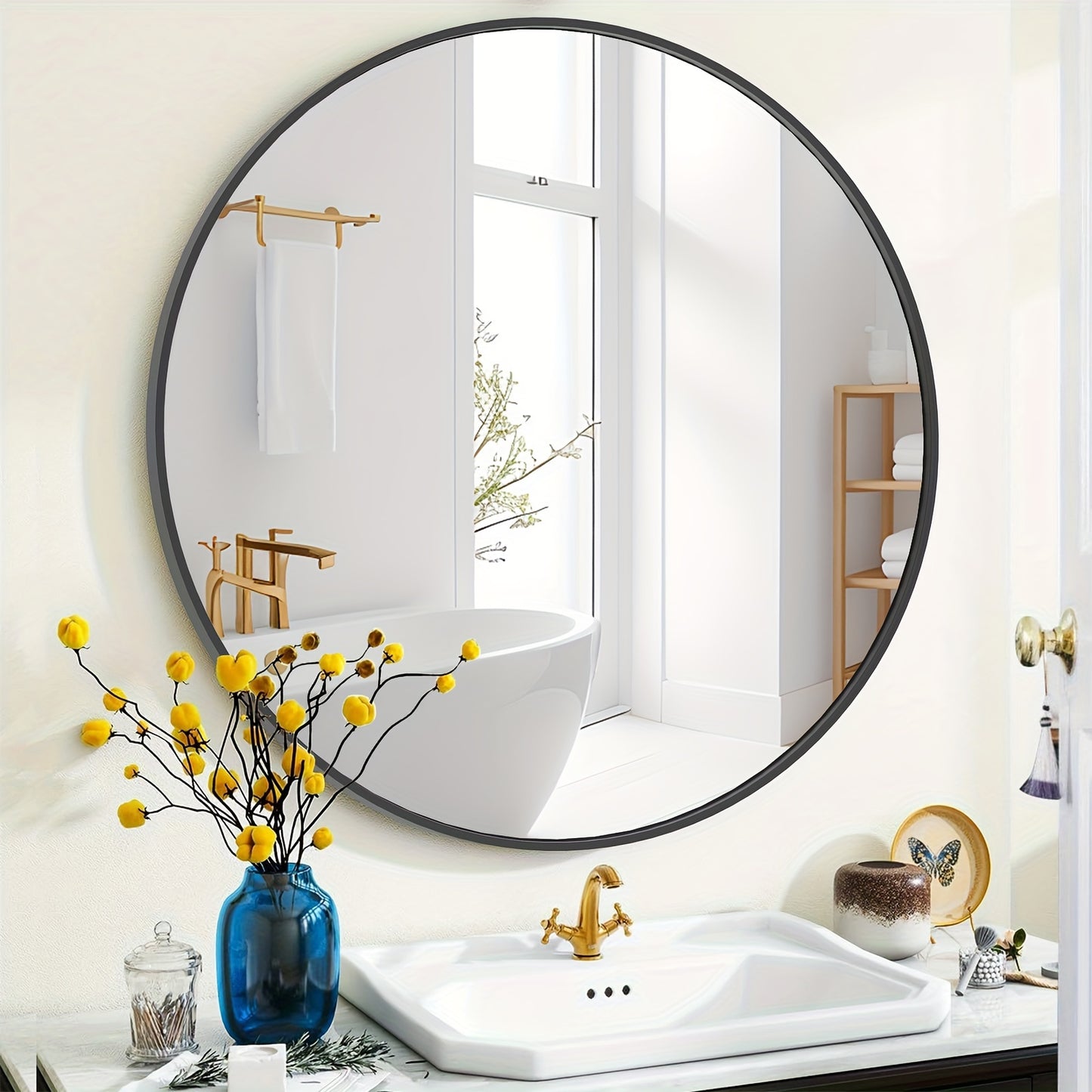 Round Metal Wall Mirror in 3 Sizes