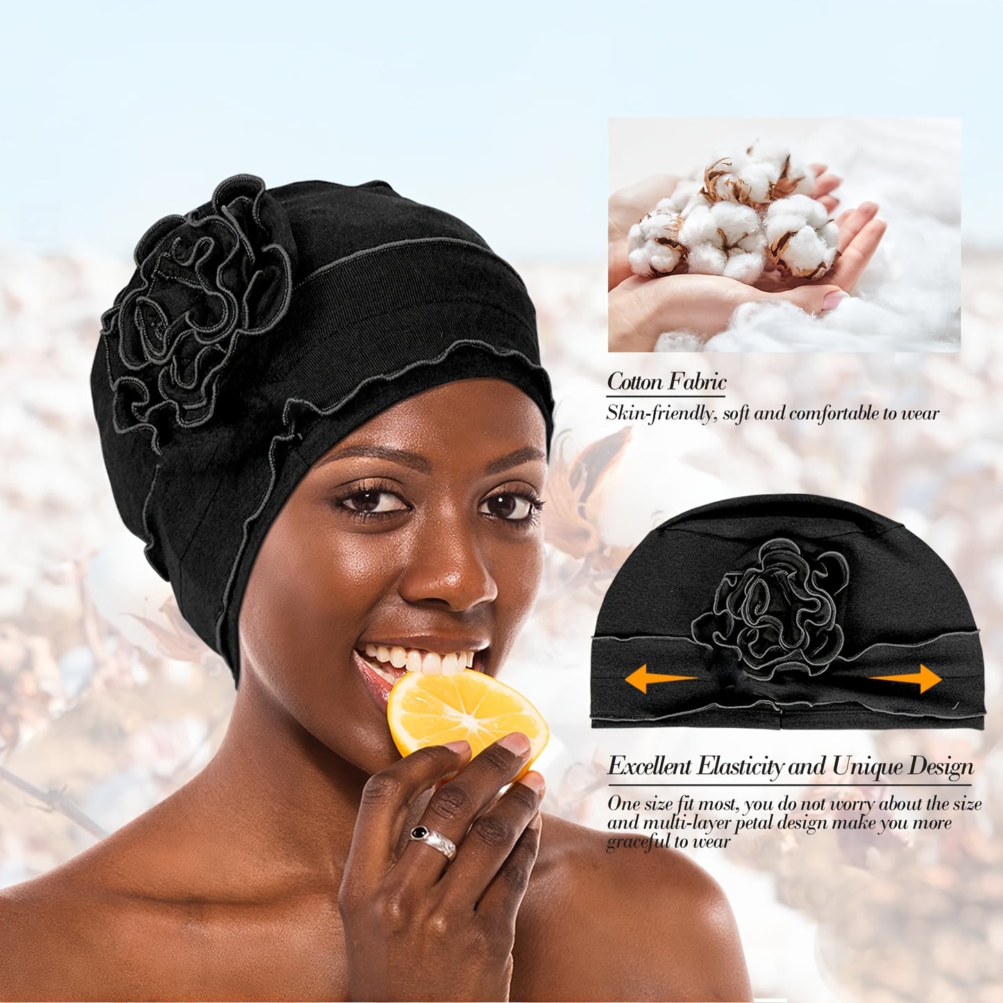 3pcs Soft & Stretchy Chemotherapy Turban Hats