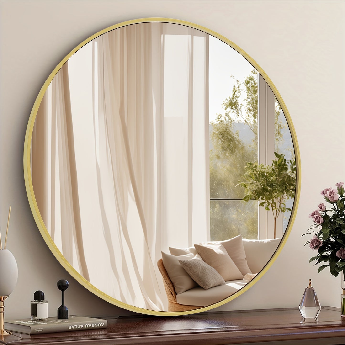 Round Metal Wall Mirror in 3 Sizes