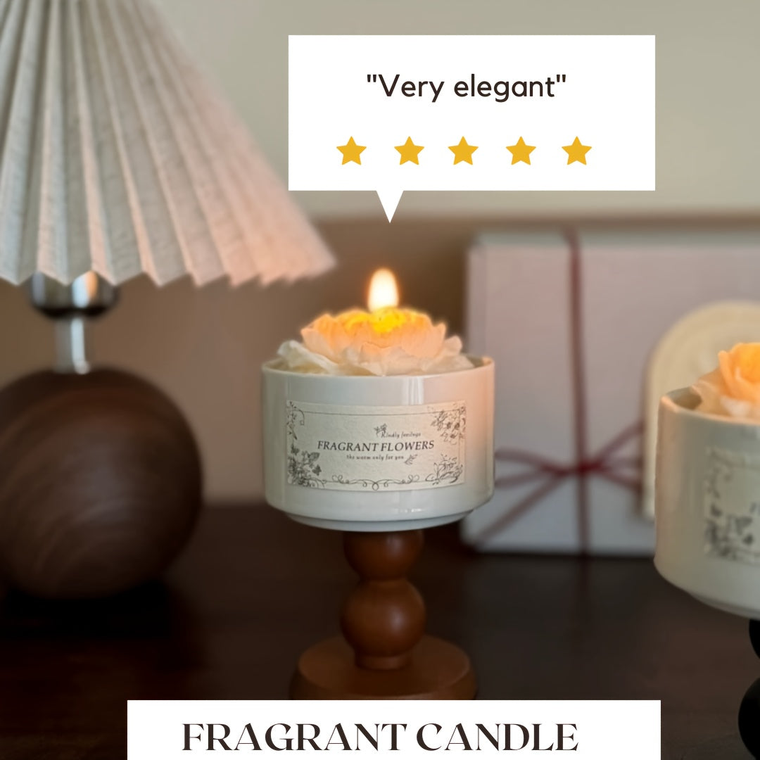 Luxurious Flower-Shaped Rose and Gardenia Aromatherapy Candles