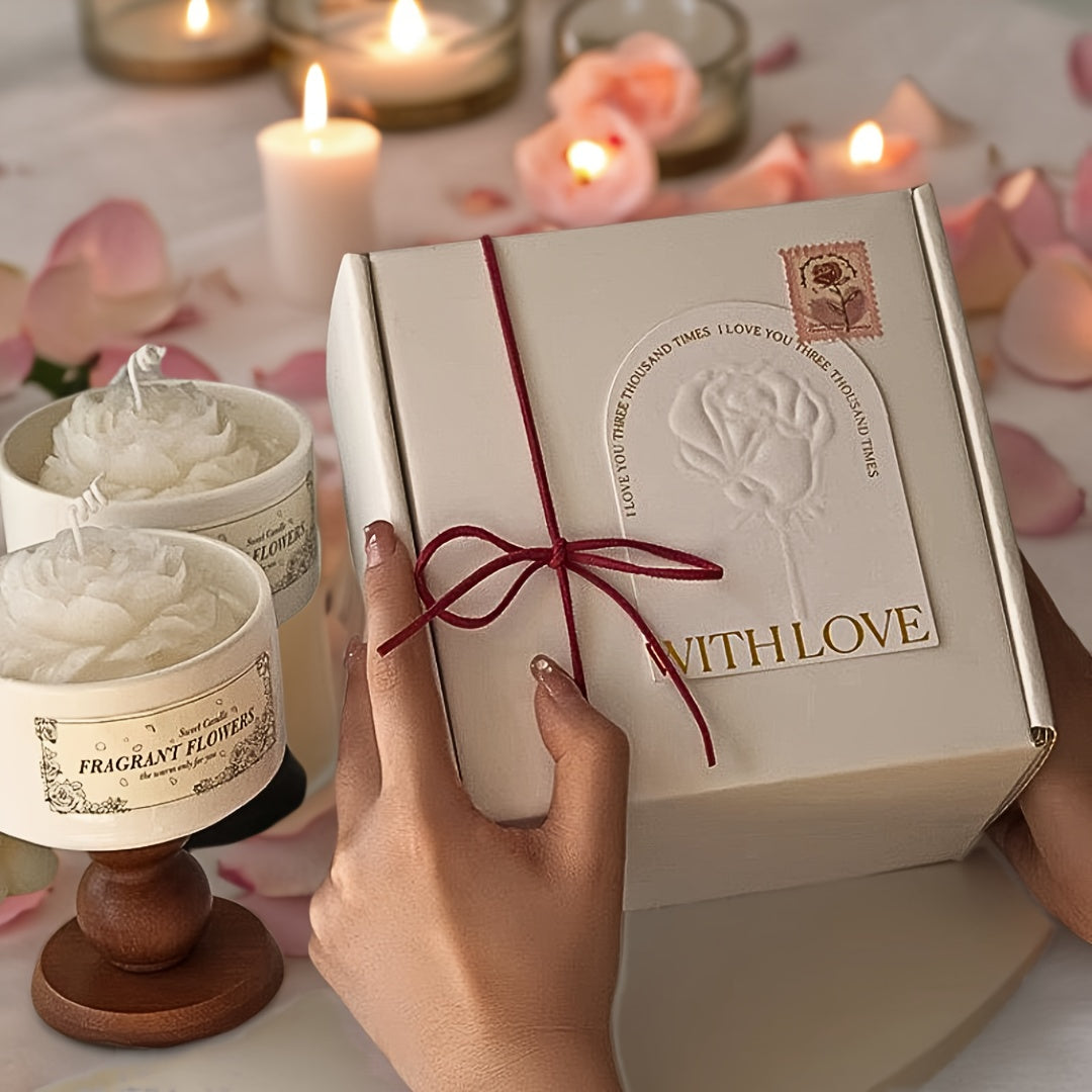 Luxurious Flower-Shaped Rose and Gardenia Aromatherapy Candles