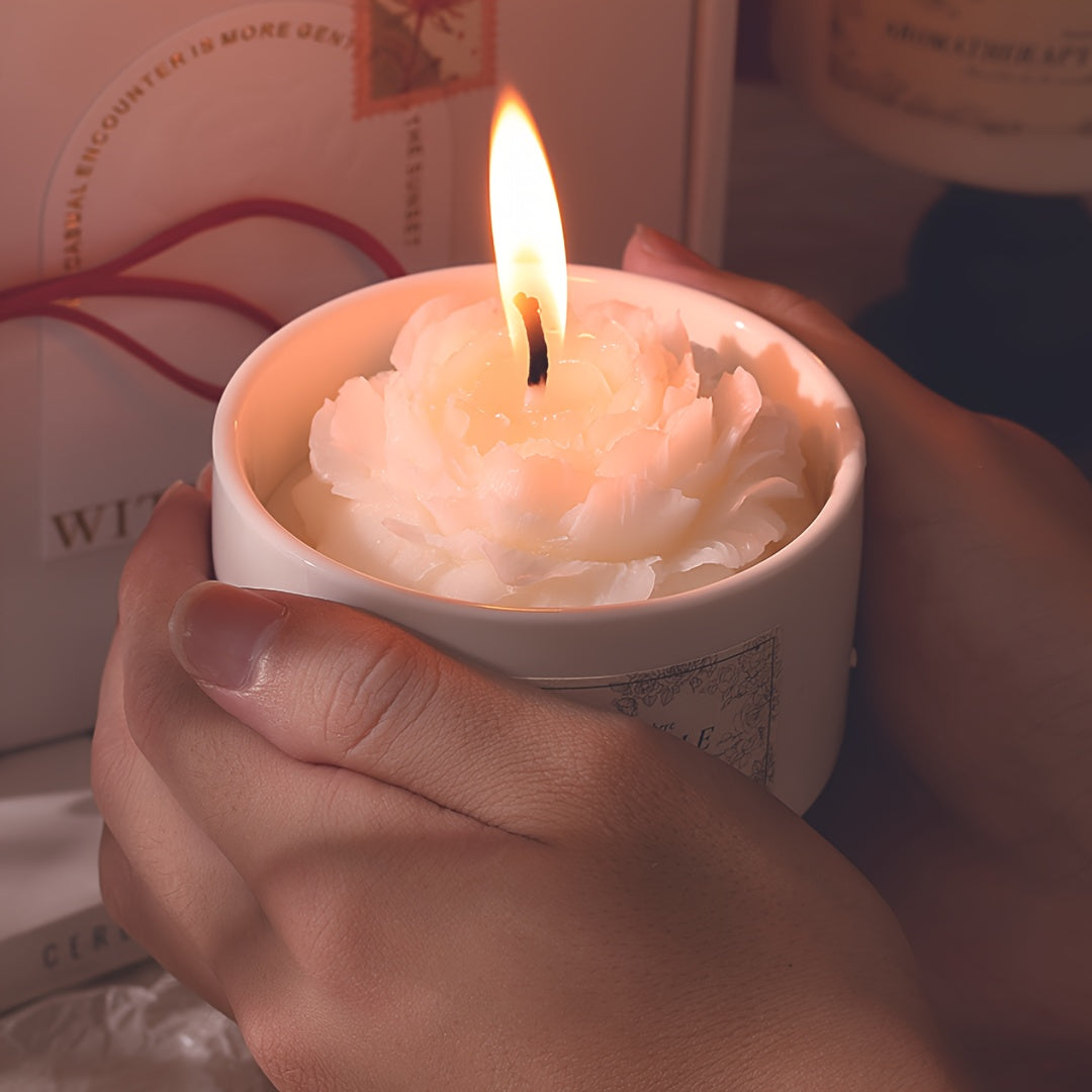 Luxurious Flower-Shaped Rose and Gardenia Aromatherapy Candles