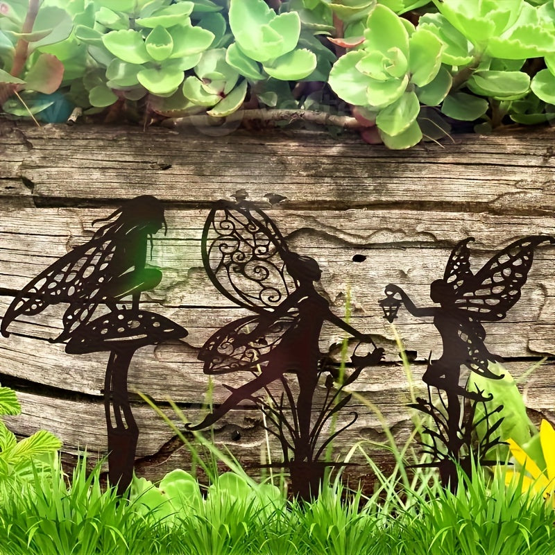 3PCS Metal Garden Fairy Outdoor Decorative Patio, Lawn or Planter