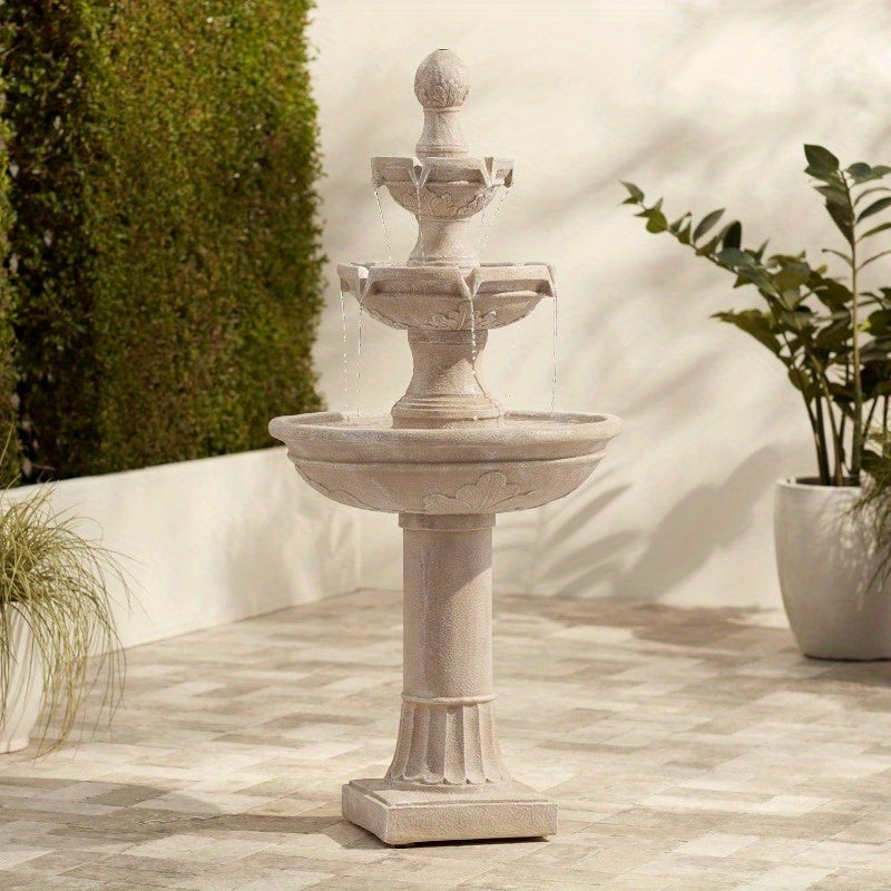 Italian Outdoor Floor Bubbler Fountain and Waterfalls with 3 Tiered Basins