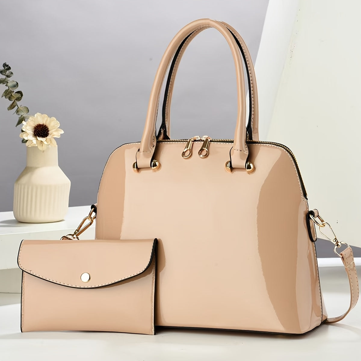 2025 Patent Faux Leather Women's Bag Set