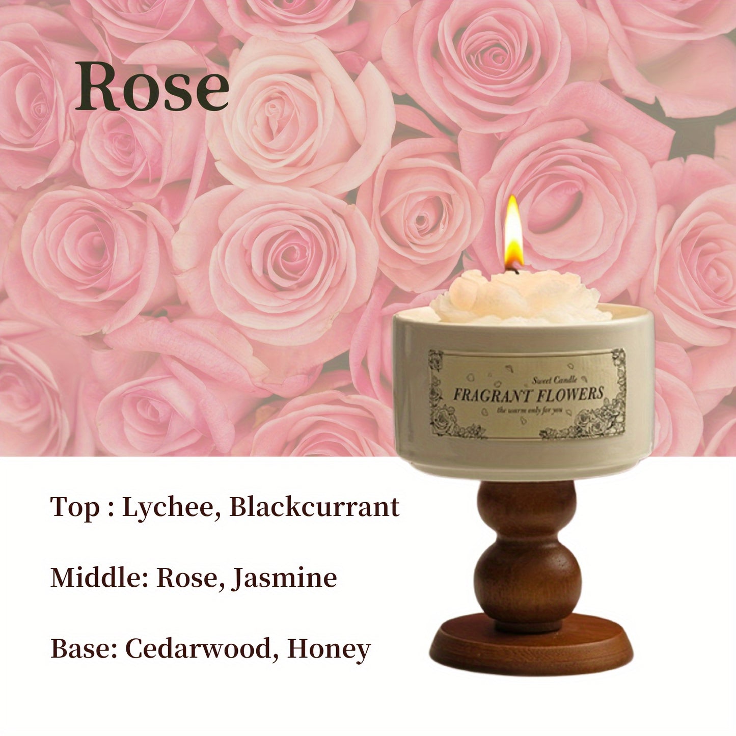 Luxurious Flower-Shaped Rose and Gardenia Aromatherapy Candles