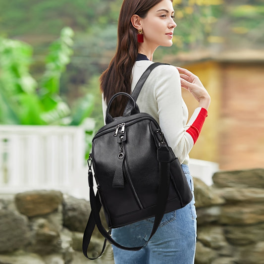 Large Capacity Elegant Genuine Leather Women's Backpack