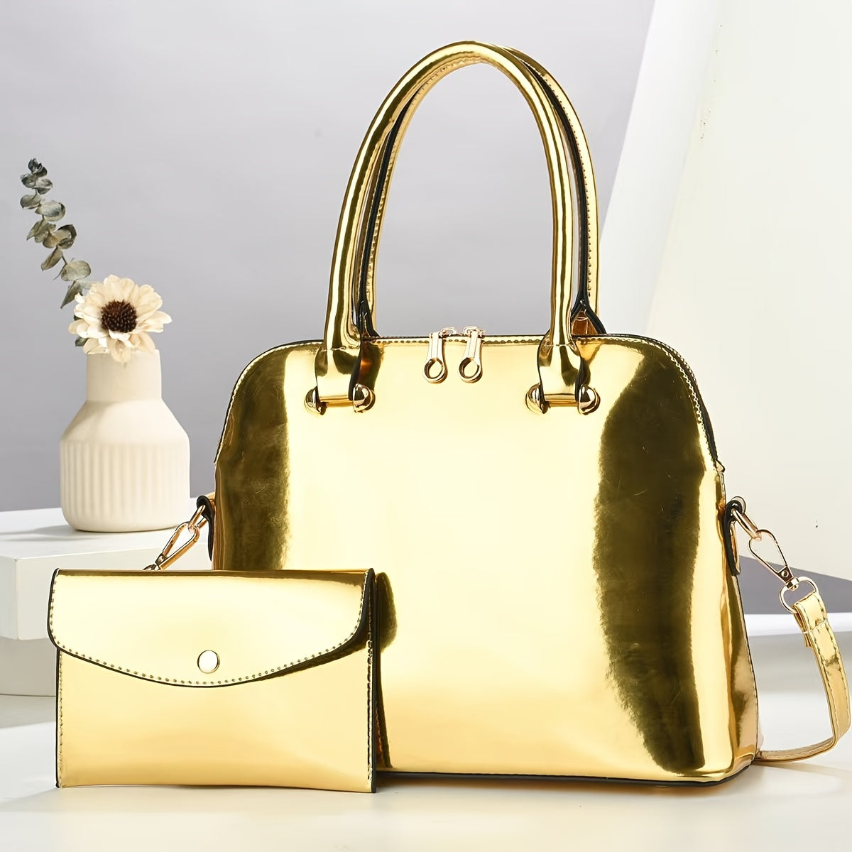 2025 Patent Faux Leather Women's Bag Set