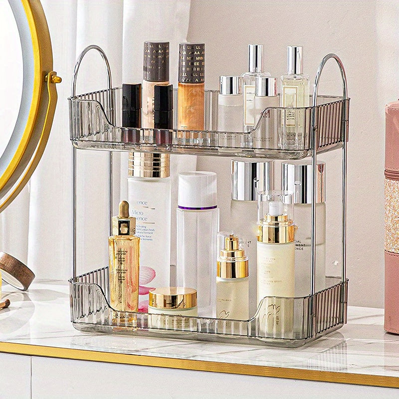 Bathroom Counter Organizer with Cosmetic Holder and Storage Shelf