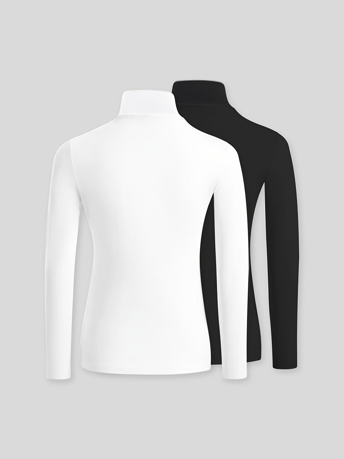 High Neck 2pcs Long Sleeve Turtleneck T-Shirt Set