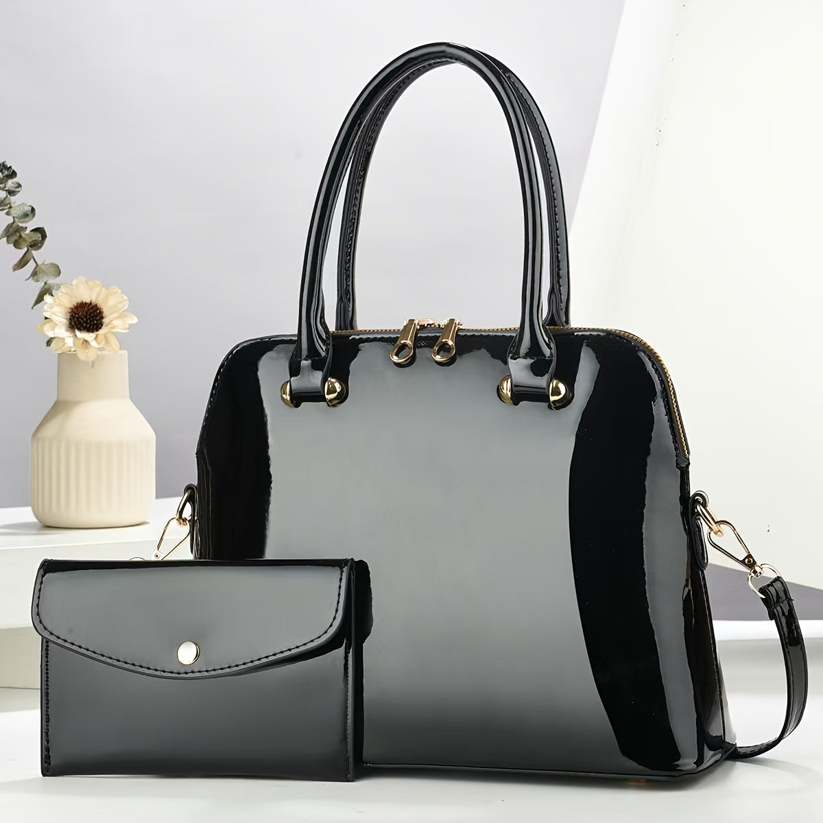 2025 Patent Faux Leather Women's Bag Set