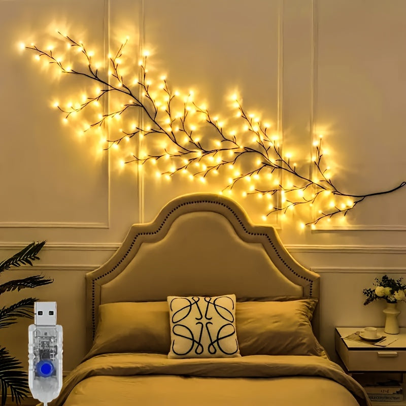 1PC USB-Powered Willow Branch LED Wall Decor