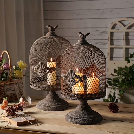 1pc Vintage Metal Birdcage Candle Holder