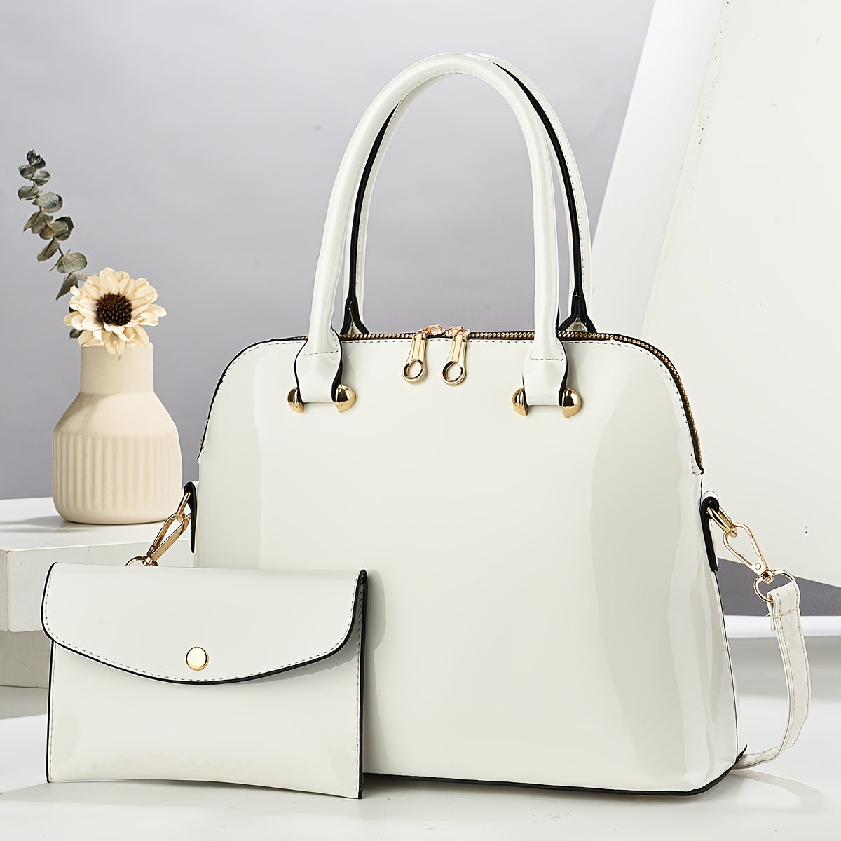 2025 Patent Faux Leather Women's Bag Set