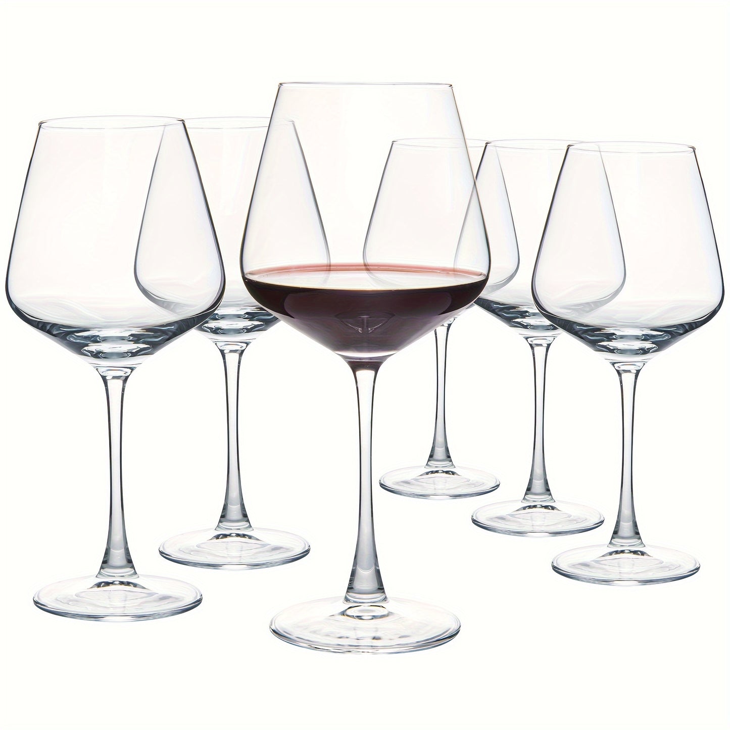 6pcs Wine Glasses, 20oz Large Clear Wine Glasses for Red Wine, Dishwasher Safe