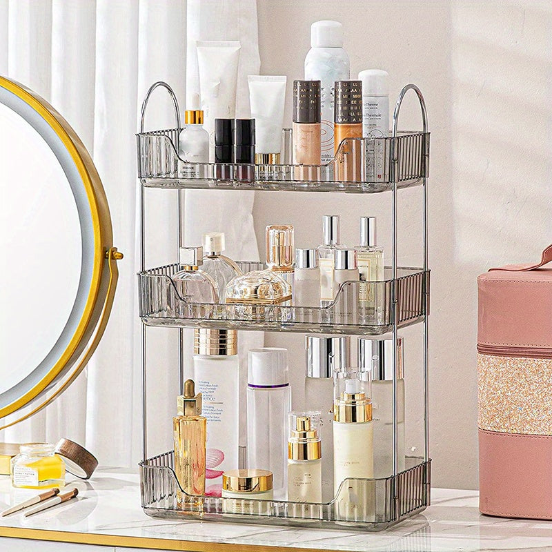 Bathroom Counter Organizer with Cosmetic Holder and Storage Shelf