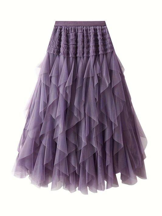 Elegant Pleated Mesh Skirt for Women