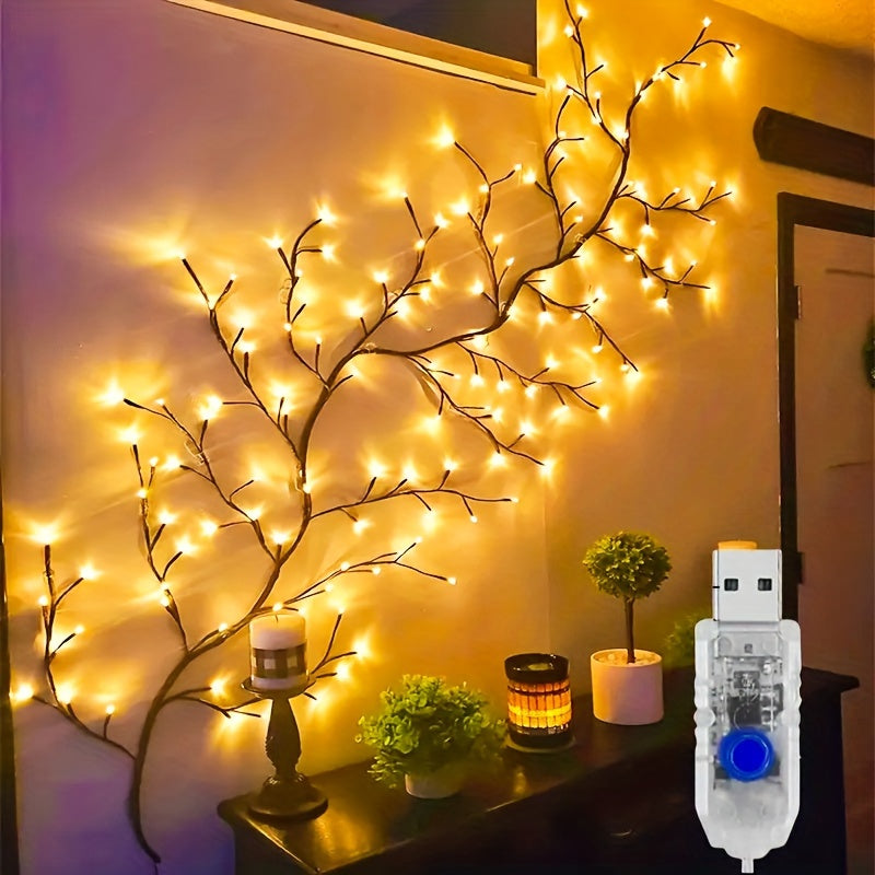 1PC USB-Powered Willow Branch LED Wall Decor